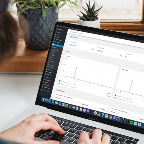 WordPress Umsätze auf dem Laptop